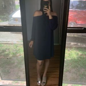 Michael Kors Navy Off Shoulder Dress